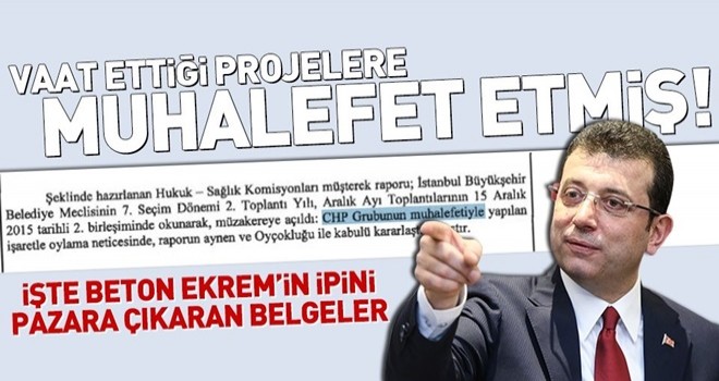 CHP'nin İBB adayı Ekrem İmamoğlu açıkladığı projelerine karşı oy vermiş! .