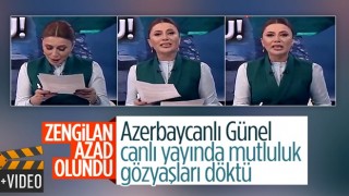 Azerbaycanlı spiker, memleketi Zengilan'ın kurtuluş haberini ağlayarak verdi