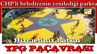 CHP'li belediyenin yenilediği parkta YPG paçavrası