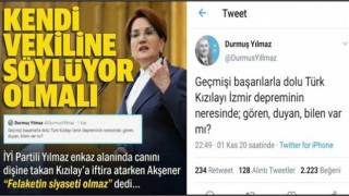 Partisi Kızılay’ı hedef alan Akşener’den ‘felaketin siyaseti olmaz’ açıklaması