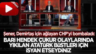 Şener CHP'yi bombaladı: Bari hendek çukur olaylarında yıkılan ve yakılan Atatürk büstleri için isyan etseydiniz