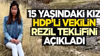 15 yaşındaki kız, HDP'li vekilin rezil teklifini açıkladı