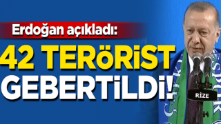 Cumhurbaşkanı Erdoğan açıkladı: 42 terörist gebertildi