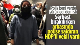 Polisin kendisini yerde sürüklediğini iddia eden öğrenciye HDP'li Hüda Kaya'dan destek