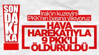 Irak'ın kuzeyinde 9 PKK'lı terörist etkisiz hale getirildi