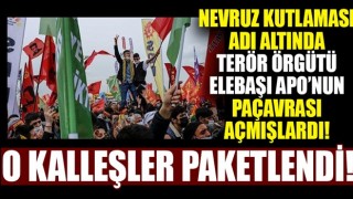 İstanbul'da nevruz etkinliğinde terör örgütü PKK elebaşı Abdullah Öcalan'ın paçavrasını açan kalleşler paketlendi!