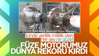 Türkiye'nin ilk orta menzilli füze motoru TEI-TJ300, dünya rekoru kırdı