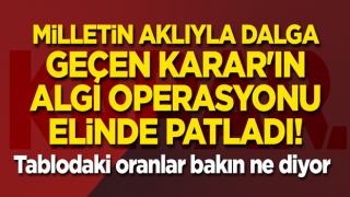 Milletin aklıyla dalga geçen Karar'ın algı operasyonu elinde patladı! Tablodaki oranlar bakın ne diyor