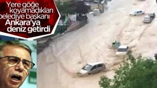 Ankara'da caddeleri sel bastı