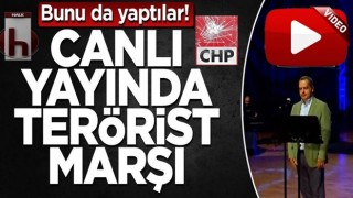 Bunu da yaptılar! Canlı yayında terörist marşı