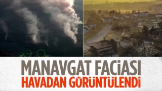 Manavgat yangını İHA ile havadan görüntülendi