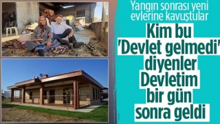 Antalya'daki yangından sonra yaşlı çift yeni evlerine kavuştu