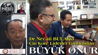 Dr.Necati BULAK 'a Çin Kore Liderler Grubundan (KCLA) büyük onur.