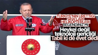 Cumhurbaşkanı Erdoğan TEKNOFEST'te sordu: Gösterileri beğendiniz mi