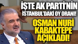 İşte AK Parti'nin İstanbul'daki son oy oranı! Osman Nuri Kabaktepe açıkladı