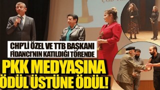 PKK medyasına ödül üstüne ödül! CHP'li Özel ve TTB Başkanı Fincancı'nın katıldığı törende PKK yayın organlarına ödül verildi