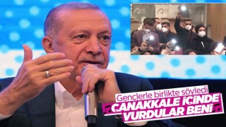 Cumhurbaşkanı Erdoğan Çanakkale türküsüne eşlik etti