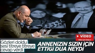 Süleyman Soylu annesiyle ilgili gelen soruda gözyaşlarını tutamadı