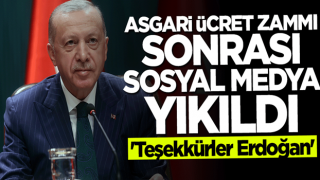 Başkan Erdoğan'ın asgari ücret zammını açıklamasının ardından 'Teşekkürler Erdoğan' etiketi zirvede