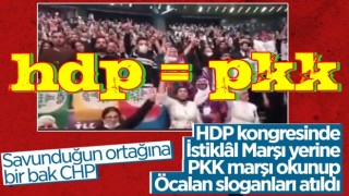 HDP'nin İstanbul Kongresi'nde terör örgütü PKK'nın marşı okundu