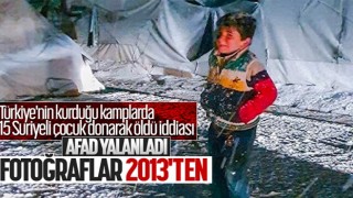 AFAD, Suriye’de 15 çocuğun donarak öldüğü iddiaları yalanladı