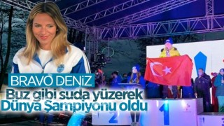 Buz yüzmede Deniz Kayadelen Dünya Şampiyonu