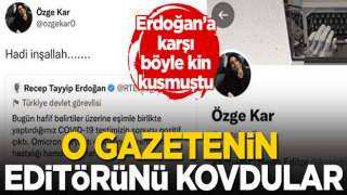 Davutoğlu’nun Karar’ı, ‘Hadi İnşallah’ diyerek nefret kusan o editörü kovdu!