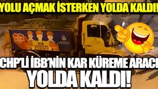 İstanbul'da kar küreme araçları yolda kaldı