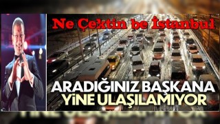 İstanbul'da yoğun kar yağışı nedeniyle birçok araç mahsur kaldı