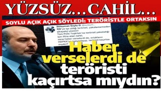 Bakan Soylu'dan İmamoğlu'na çok sert tepki: İBB'ye işe aldığı teröristi, yakalamamızdan şikayetçi yüzsüz!