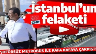 CHP işi İBB! Şoförsüz metrobüs şoförlü metrobüs ile Beylikdüzü'nde kafa kafaya çarpıştı