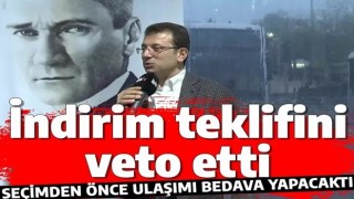 CHP'li İmamoğlu öğrenci abonmanlarına yapılan indirim teklifini reddetti