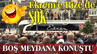 İBB Ekrem'e Rize’de şok.. Boş meydanda kendi konvoyundakiler ile bayramlaştı