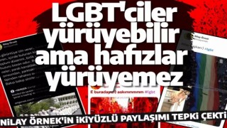 LGBT'ciler yürüyebilir ama hafızlar yürüyemez! Gazeteci Nilay Örnek'in paylaşımı büyük tepki çekti