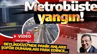 Beylikdüzü'nde panik anları: Metrobüste çıkan yangın korkuttu