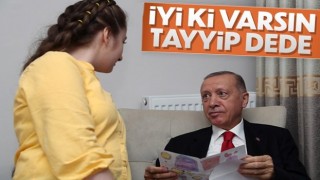 Cumhurbaşkanı Erdoğan, kentsel dönüşüm projesinde hak sahibi aileyi ziyaret etti