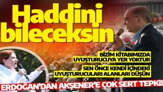 Cumhurbaşkanı Erdoğan'dan Akşener'in uyuşturucu iddiasına tepki: Önce haddini bileceksin!