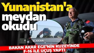 Bakan Akar'dan Ege'de gövde gösterisi! F-16 kokpitine geçti