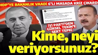 Gürsel Tekin'in 'HDP'ye bakanlık' vaadi İYİ Parti'yi kızdırdı! Kime sordunuz?