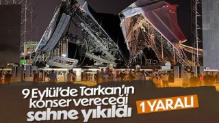 İzmir'de Tarkan'ın konser vereceği sahne çöktü