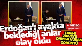 Putin'in Erdoğan'ı ayakta beklediği anlar olay oldu: Tarihi zirveye damga vuran görüntü