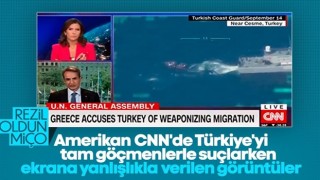 CNN, Kiryakos Miçotakis konuşurken geri itilen göçmenleri gösterdi