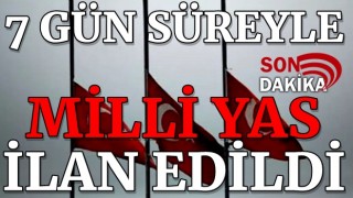 Cumhurbaşkanı Erdoğan: 7 gün süreyle milli yas ilan edildi