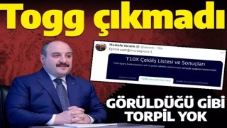 Bakan Varank'ın Togg başvurusu olumsuz sonuçlandı paylaşımı dikkat çekti