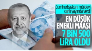 En düşük emekli maaşı 7 bin 500 lira oldu