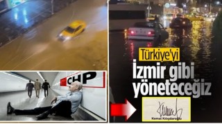 İzmir'de yağmur! Araçlar yolda kaldı