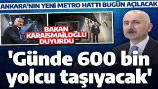 Bakan Karaismailoğlu Ankara'nın yeni metro hattını inceledi! Açılışı bugün yapılacak!