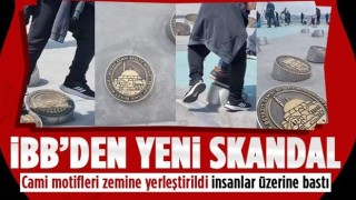 İBB’den cami motifleri skandalı! Zemine yerleştirildi, insanlar üzerine bastı