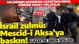 İsrail'den Mescid-i Aksa'ya baskın: Camları kırdılar, ses bombası attılar!