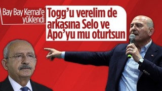 Bakan Soylu: Bay Bay Kemal'e Togg'u verelim de arkaya Selo ile Apo'yu mu oturtsun?